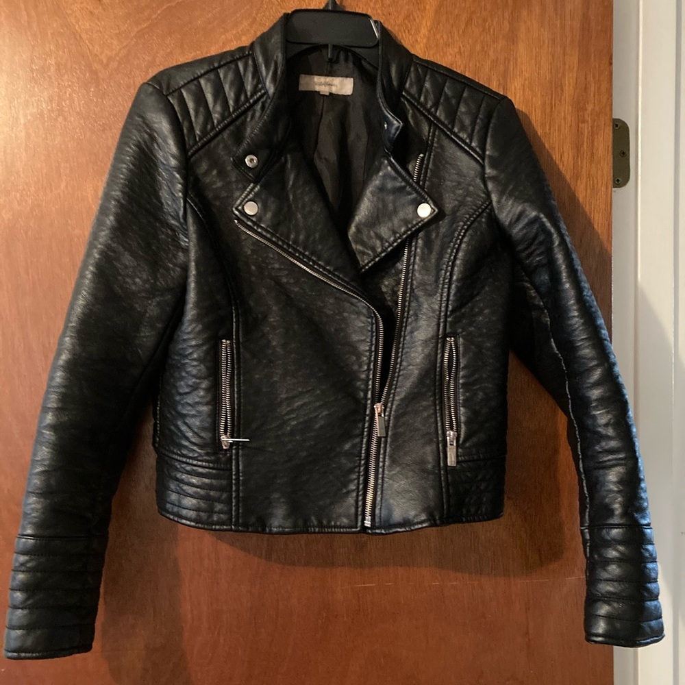 Black leather jacket